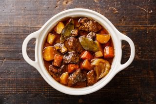 Crockpot Beef Stew with Stout and Maple Syrup